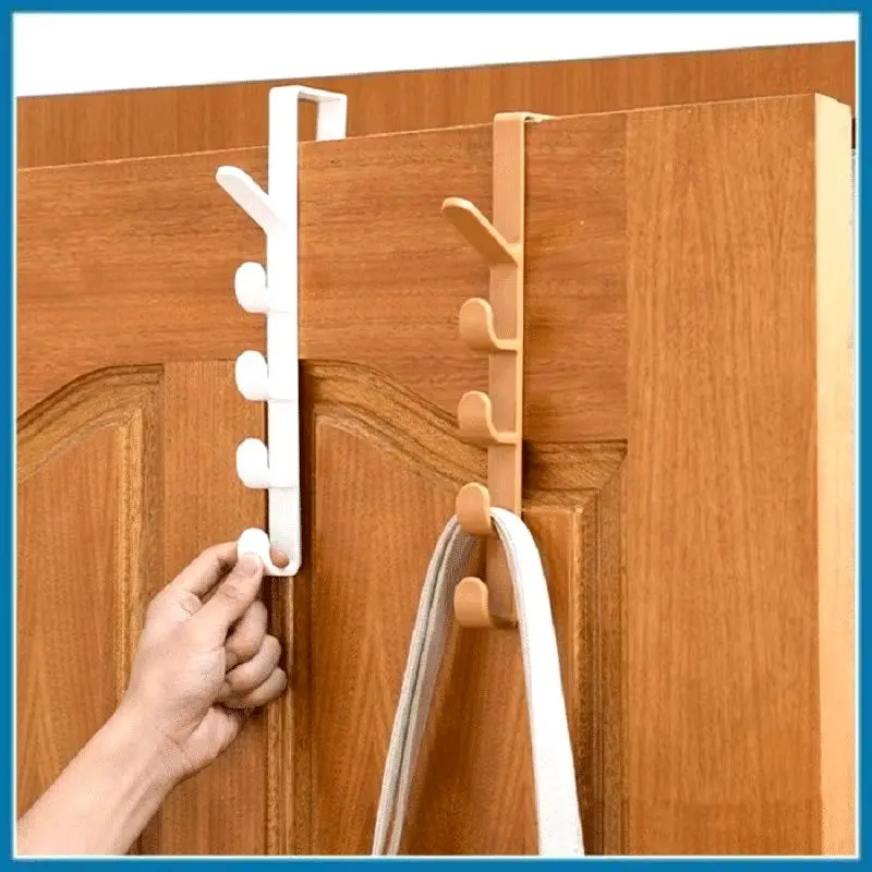 Gantungan Baju Pintu Lemari Topi Tas 5 Hook Tanpa Paku/ Hanger Gantungan Baju