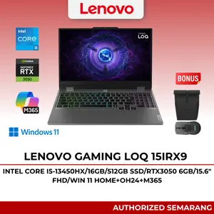 Lenovo Gaming LOQ 15IRX9 - 83DV01ASID Intel Core i5-13450HX 16GB 512GB SSD RTX3050 6GB 15.6″ FHD Win 11 Home+OH24+M365 Laptop Gaming Terbaik