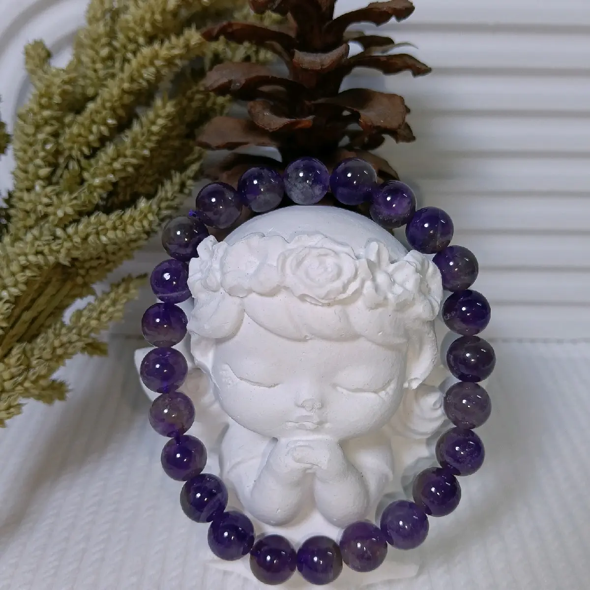 Gelang Crystal Dark Amethyst 100% Batu Alam Asli
