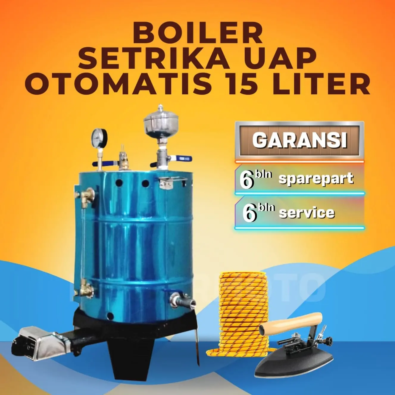 Setrika Uap Laundry Konveksi OTOMATIS MISTERMOTO 15 liter 1 Setrika