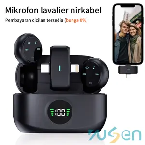 P11 PRO Mikrofon Nirkabel 2-in-1 dengan Klip Magnetik & Kemasan Pengisian Daya untuk Vlogger dan Penyedia Konten HP Plug & Play Dual Lavalier Microphone
