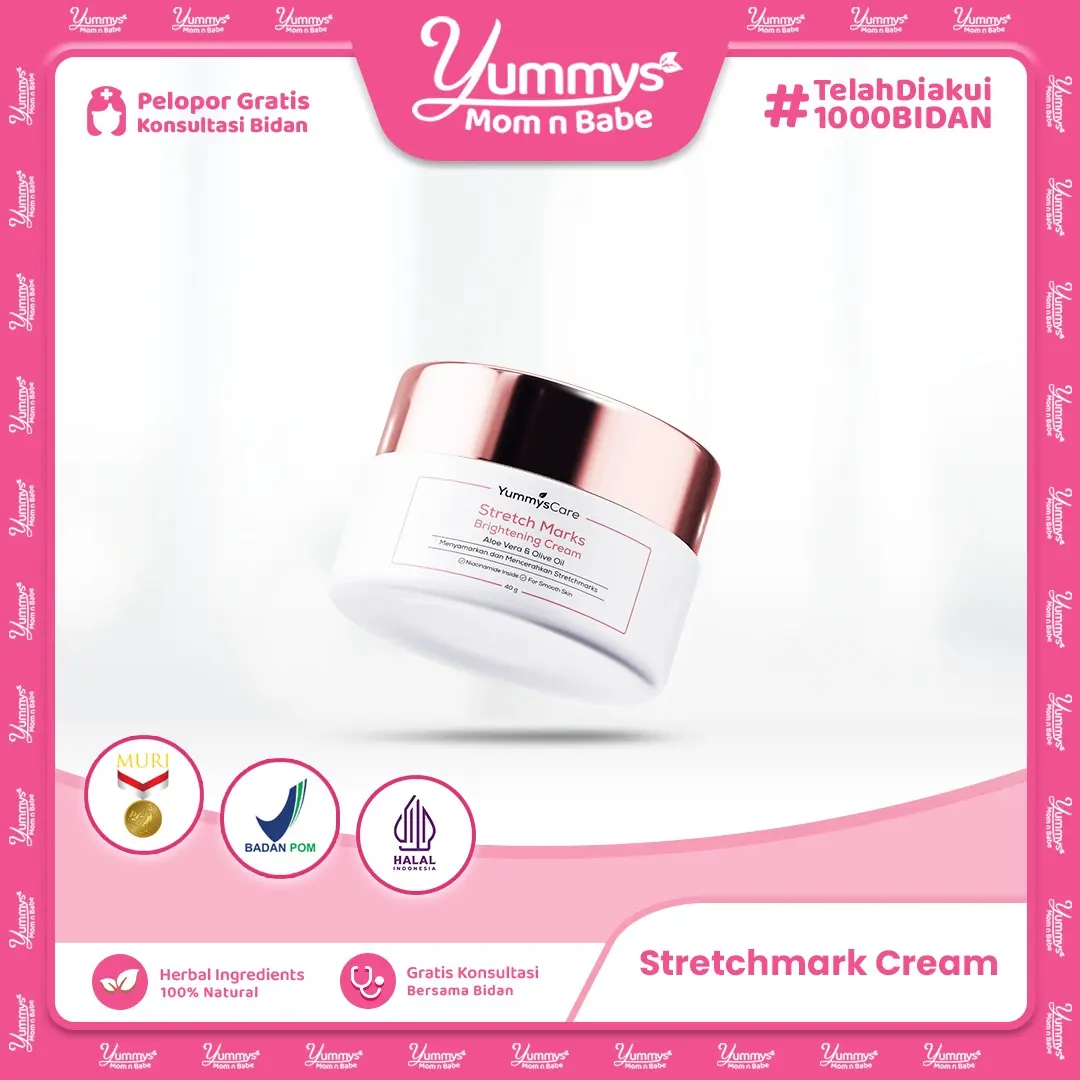 Serum StretchMarks Brightening 50ml | Bantu Cerahkan Kulit & Pudarkan Stretch Marks, Aman untuk Bumil & Busui