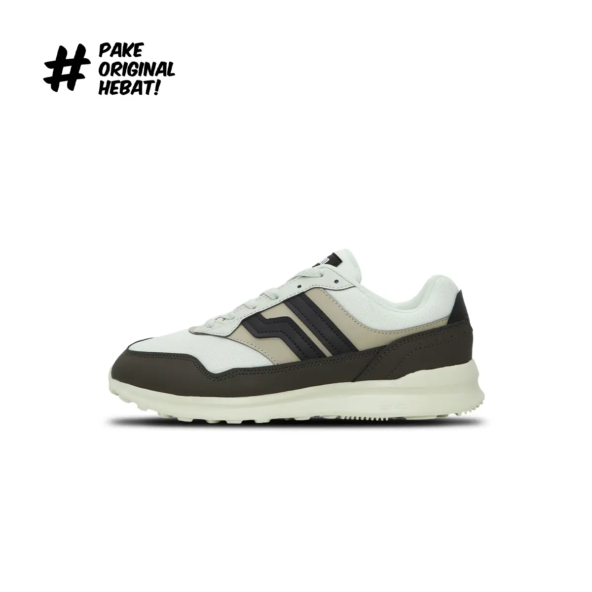 Piero Sepatu Sneakers Jogger Dash - Sand/Choco/Off White