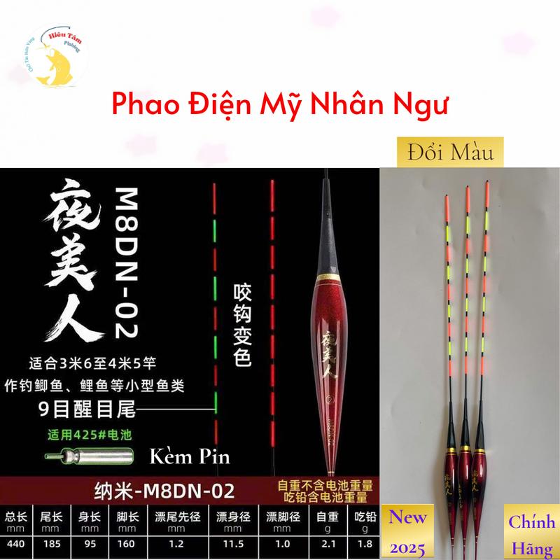 Phao Điện Mỹ Nhân Ngư Bản Mới Phao Câu Đài Đổi Màu Tăm Cứng nhiều đốt tín hiệu nhậy chính hãng