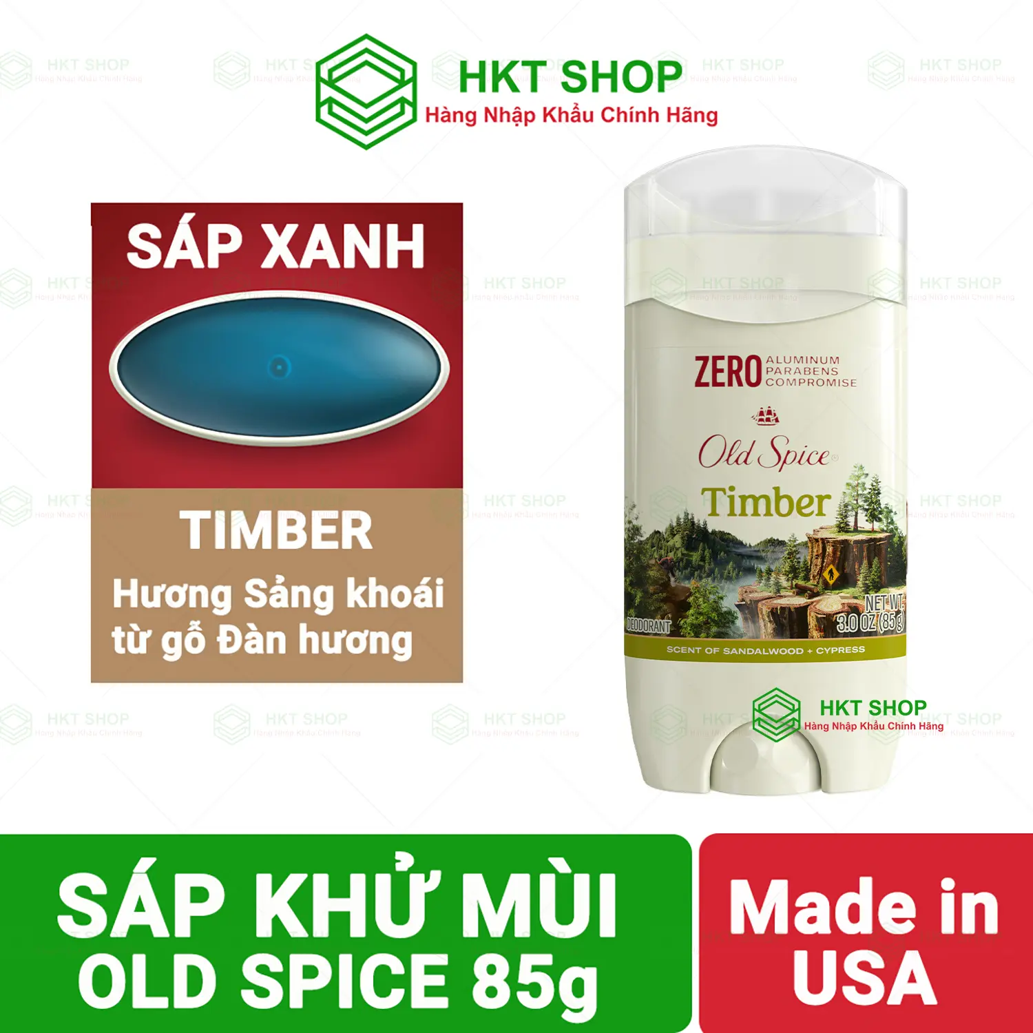 Timber 85g sáp Xanh