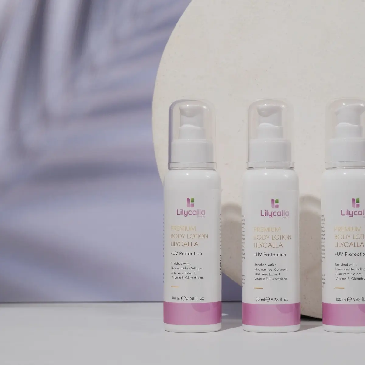 Premium body lotion lilycalla pencerah badan (dapat 3) Pencerah Tubuh Niacinamide Mencerahkan Perawatan 5% Niacinamide