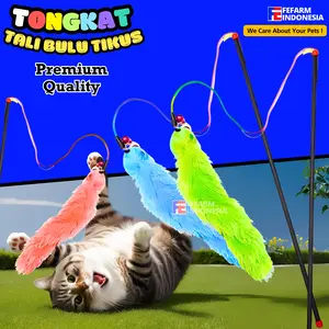 Stik Tali Bulu Tikus Kucing Mainan  FEFARM