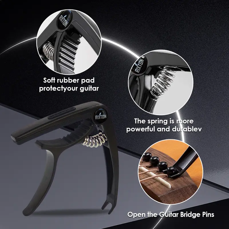 Rixton Guitar Capo Lgl 06 Clamp Aluminum Alloy Metal Wood Grain Quick Change Acoustic Capo 2