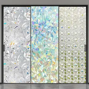 Stiker kaca jendela 3D warna warni suncatcher hologram pelangi sticker filem kaca dekorasi rumah