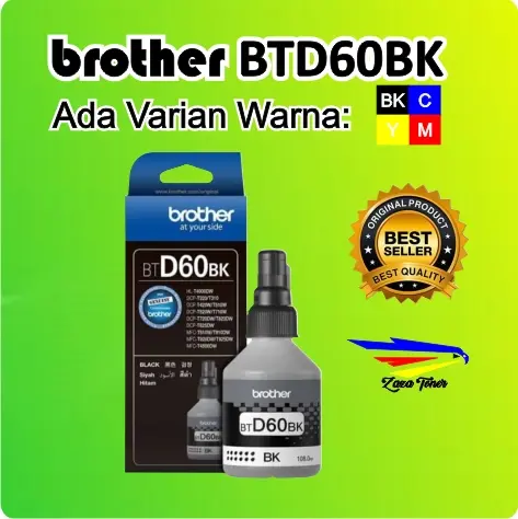 Brother Tinta BTD60BK Hitam untuk Printer Brother DCP-HL-T4000DW DCP-T220/T226/T310 DCP-T420W/T426W DCP-T510W/T520W DCP-T525W/T710W DCP-T720DW/T820DW DCP-T825DW/MFC-T810W/910DWMFC-T920DW/T925DW/T4500DW Best Seller Kualitas