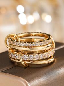 Anillos de Banda Elegantes para Mujeres y Hombres Diseño Apilable con Circonia Sintética, Anillo de Compromiso Perfecto Joyería de Boda para Novias, Regalo Ideal para San Valentín, Accesorio para Ocasión Especial