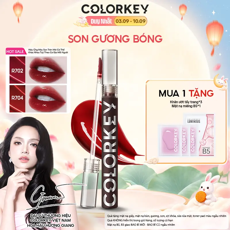 Son Môi Gương Bóng COLORKEY Mirror Tạo Hiệu Ứng Căng Bóng Như Gương Cho Đôi Môi Đầy Đặn Quyến Rũ 1.7g