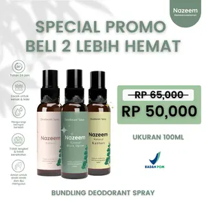 Nazeem Special Bundling Deodorant Spray 2 in 1 Memutihkan Pencerah Ketiak dan Kaki Bau Hitam Niacinamide