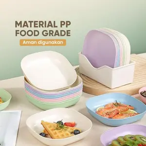 Piring Set Pelangi 10in1 Piring Plastik Kotak Makan Unik Tempat Wadah Buah Sayuran Snack Kue - Small Piring Set Pelangi 10in1 Piring Plastik Kotak Makan Unik Tempat Wadah Buah Sayuran Snack Kue - Small