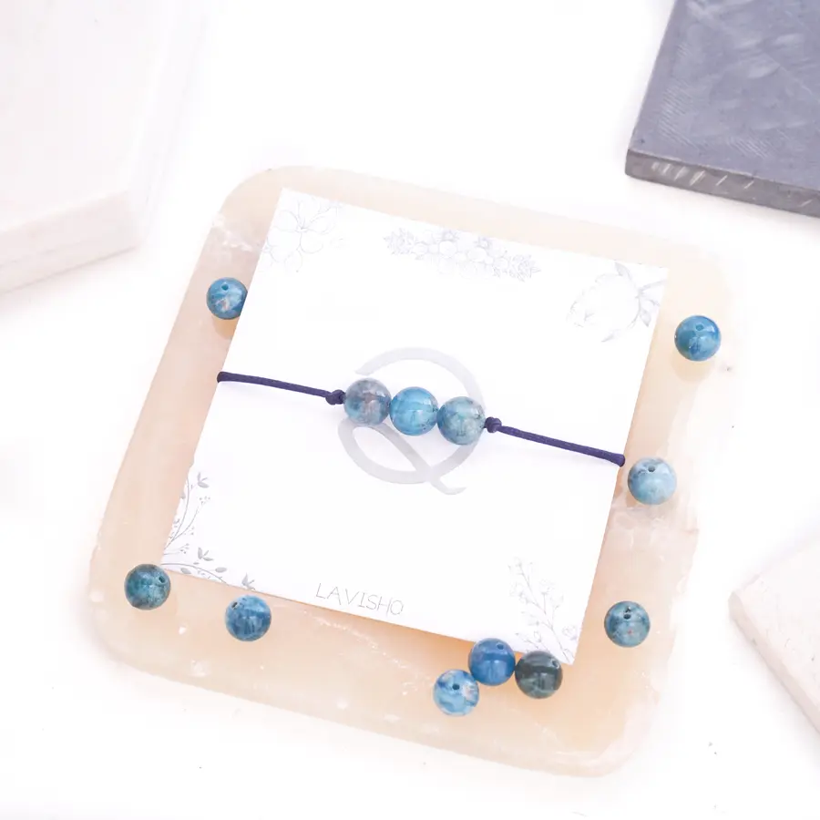 Gelang Pria Wanita Couple Premium Lavisho Teal Apatite Bracelet