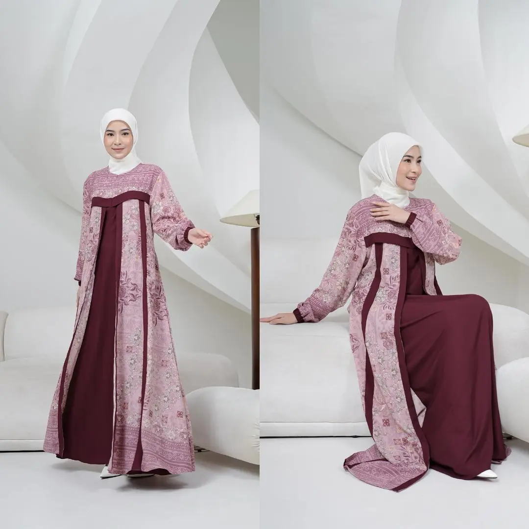 Joley Cloth - Nadine Dress Outfit Kondangan Elegant Busana Muslimah Bridesmaid Lionel Richie Gamis Wanita Motif Printing Terbaru Sarimbit Keluarga Butik Mewah Pesta Outer Kekinian Wudhu Panjang Lembut Katun