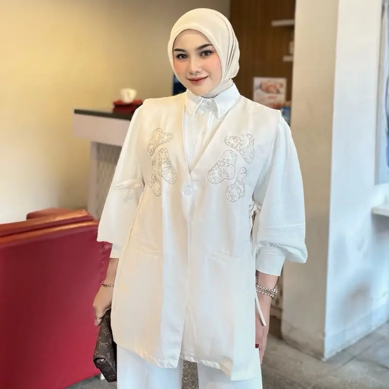 Lulla set outer by kananum 2in1 vest + inner ( terpisah ) bahan katun tencel 2