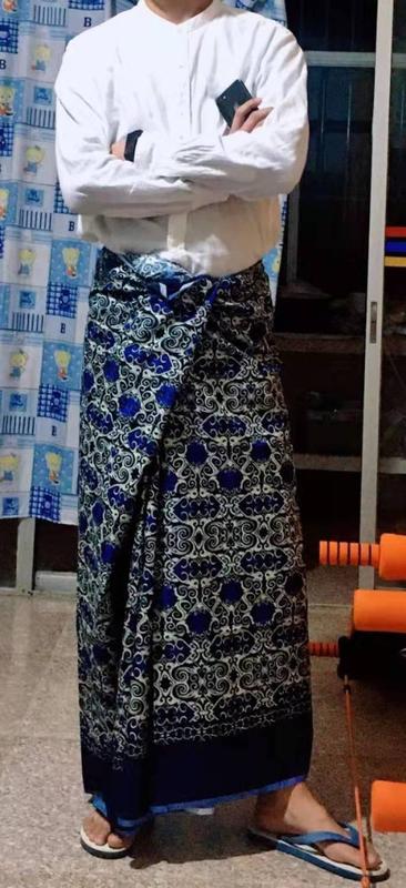 Product Introduction of Quần Áo Dân Tộc, Thiết Kế Lồng Ji Longji, Vải Gạc, Váy Ống Nam Và Nữ, Váy Dài In Hình, Màu Trắng Tinh Khiết, Thích Hợp Cho Myanmar, Thái Lan Và Malaysia 2