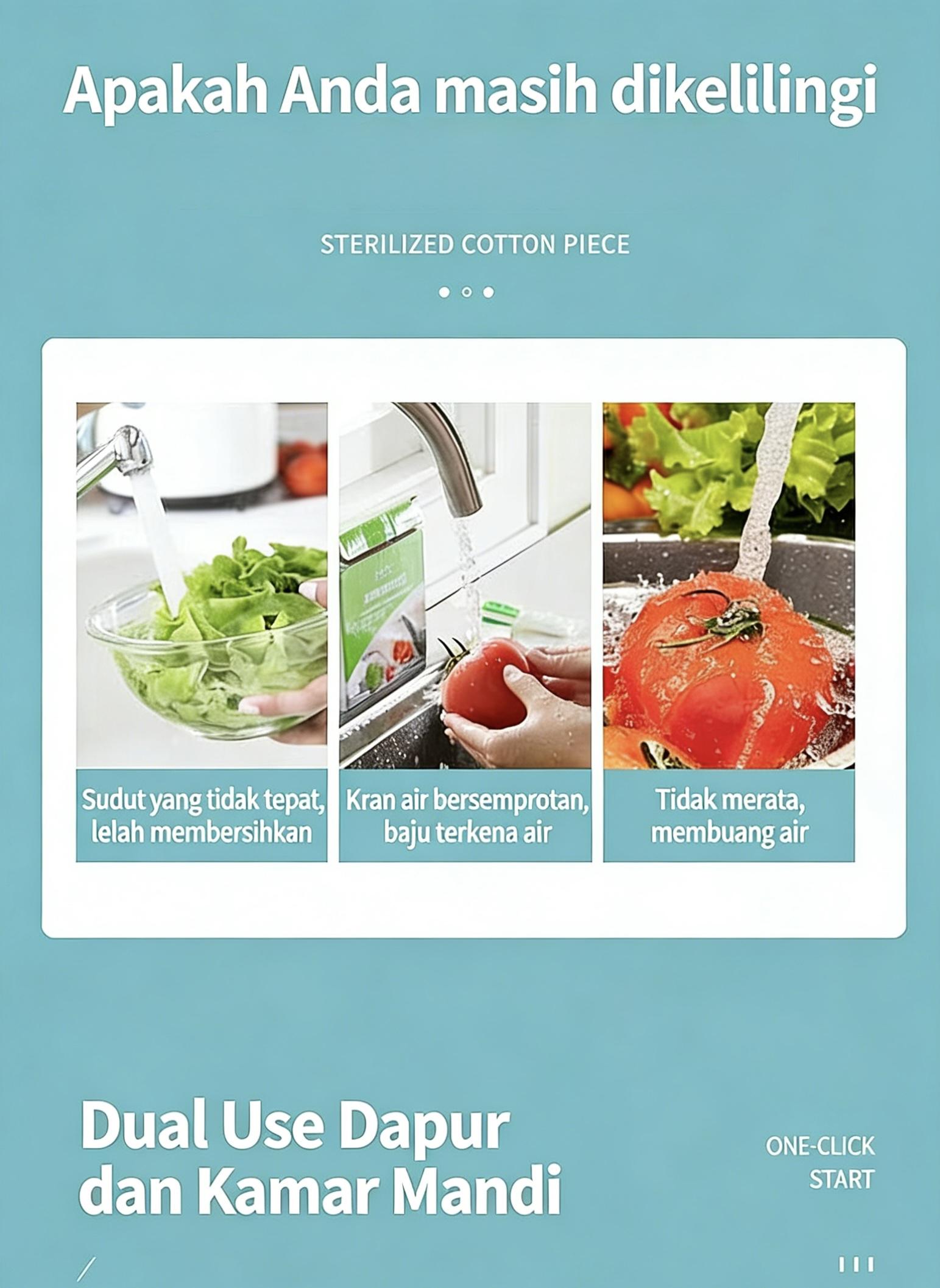 【Sam's market】Saringan Air Kran Filter Sambungan Keran Wastafel Dengan 4 Lapis Penyaring Water Filter Karbon