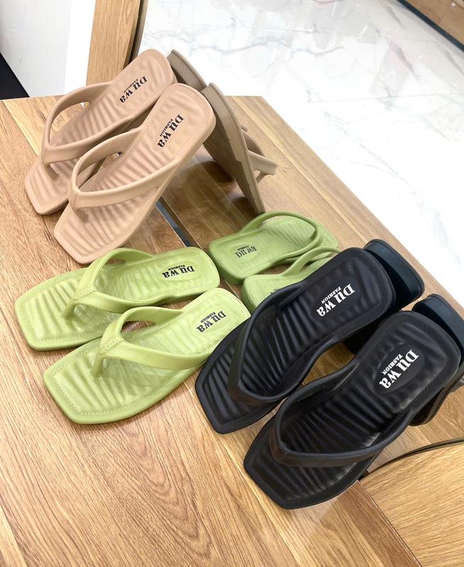 100k 3 đôi 3 màu, dép kẹp (xỏ ngón) nữ siêu cá tính, nhựa Duwa nhẹ, bền, không thấm nước DH343-1