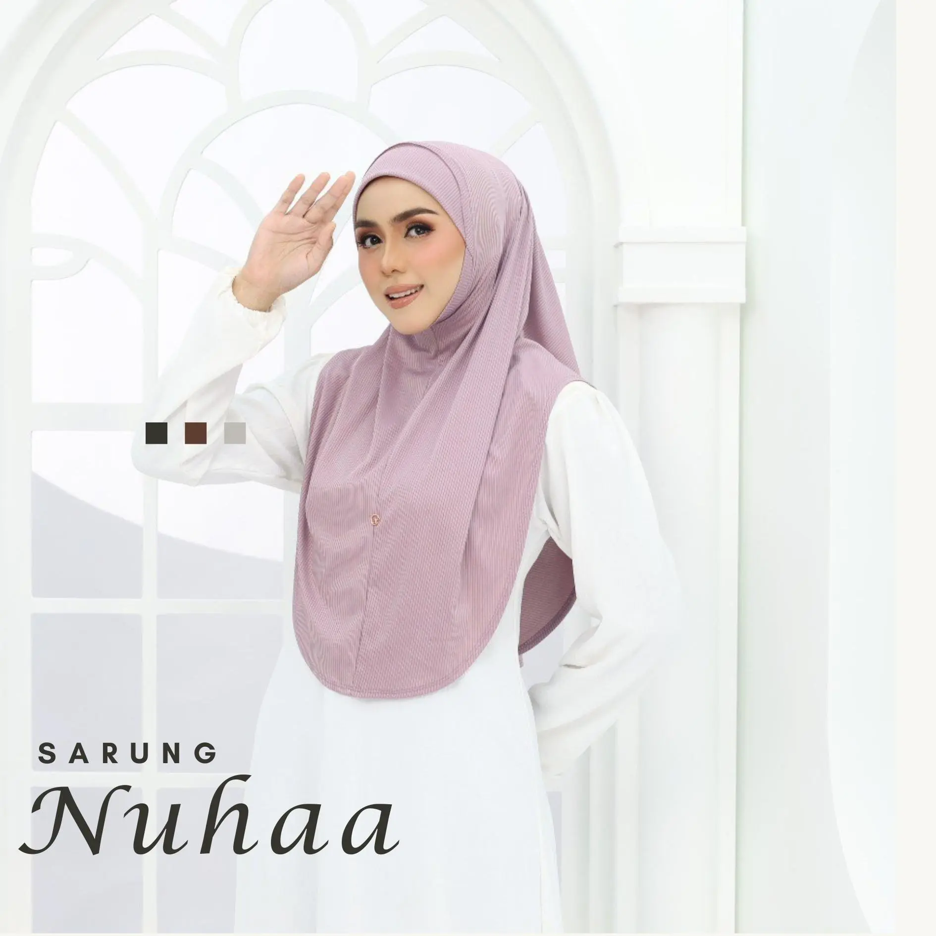 INSTANT SARUNG NUHAA,KAIN ORGANIC COTTONRIBBED PREMIUM,EASY TO WEAR,IRONLESS,STRETCHABLE HIJAB,