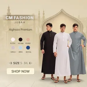 CM FASHION GAMIS PRIA JUBAH PRIA JUBAH GAMIS PRIA MODEL HARAMAIN JUBAH POLOS CM FASHION Jubah Dewasa Cowok Lengan panjang Kancing Muslim Pendek jubah pria terbaru 2025