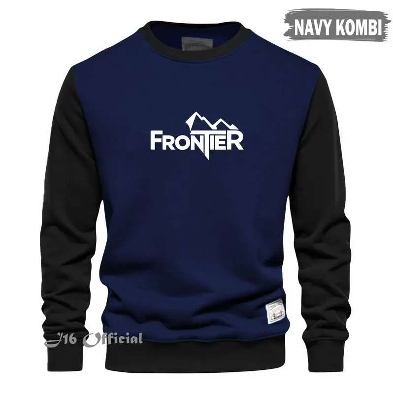 CREWNECK KOMBINASI SWEATER Oblong Pria Wanita Fleece Tebal Lembut 1