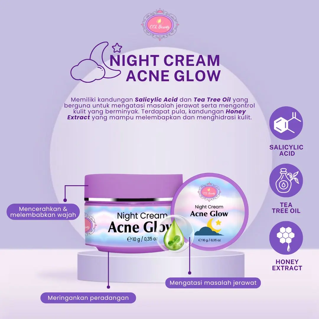 [NEW FORMULA] NIGHT CREAM ACNE GLOW by CCL Beauty