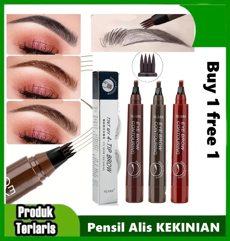 (  Lagi Promo 1 free 1 ) Pensil Alis KEKINIAN Waterproof Long Lasting Anti Luntur 4D Original 0