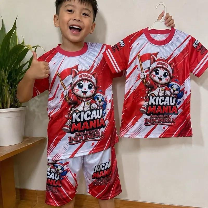 Edisi 17 Agustus Setelan Anak Kicau Mania Varian Terbaru Kekinian Fullprint untuk Dirgahayu Republik Indonesia 17 Agustus 1945