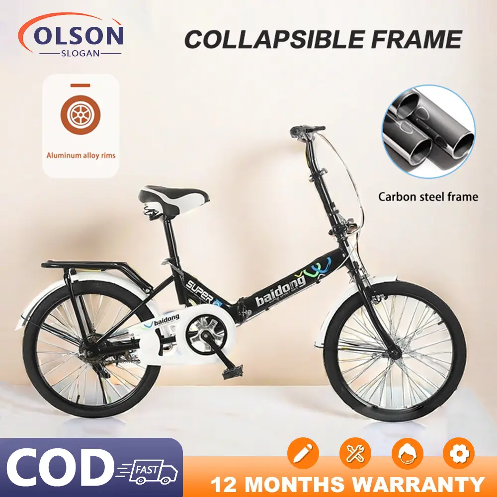 Portable Super Lightweight Mini Bicycle New Folding Bicycle College Studen Adult  Male and Female Student Disc Brake Geared Foldable Bicycle