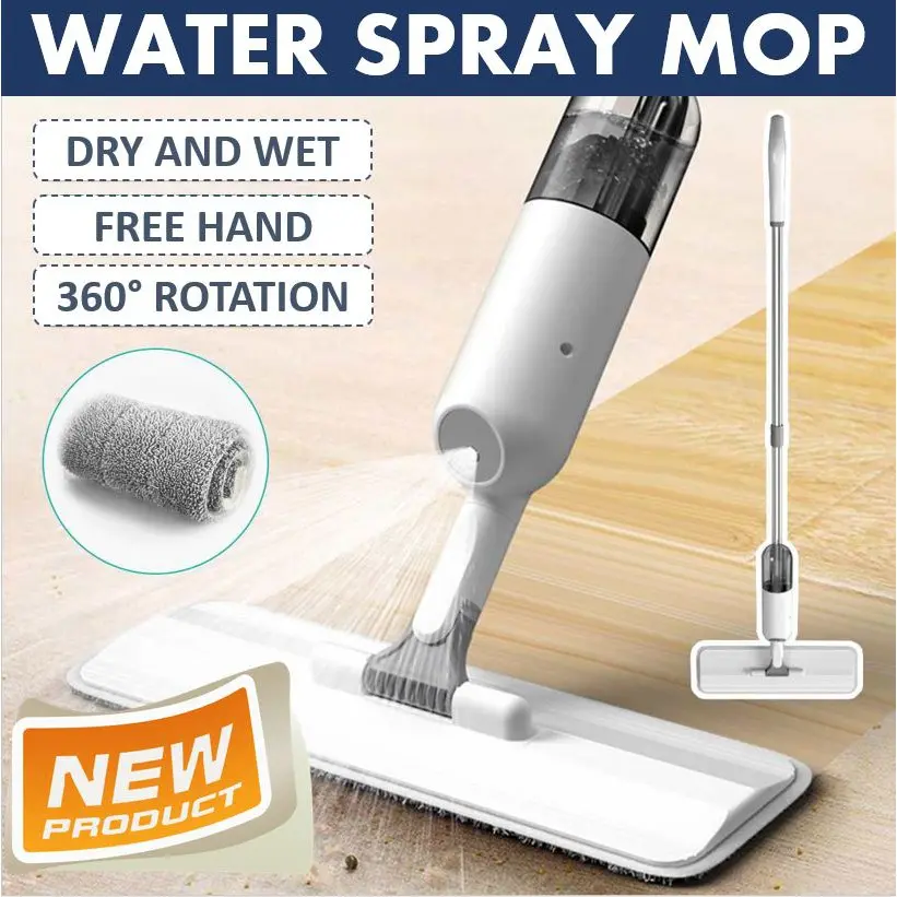 NEW 2023 Product Water Spray Mop with Reusable Microfiber Pads 360 Degree Handle Mop for Home