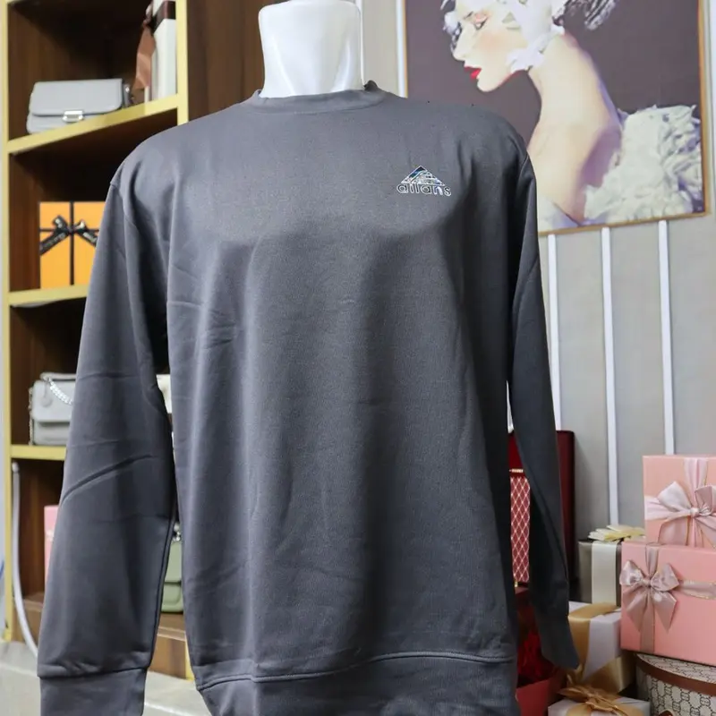 (AILANS) CREWNECK SWEATSHIRT PREMIUM LENGAN PANJANG COWOK ABU-ABU 4