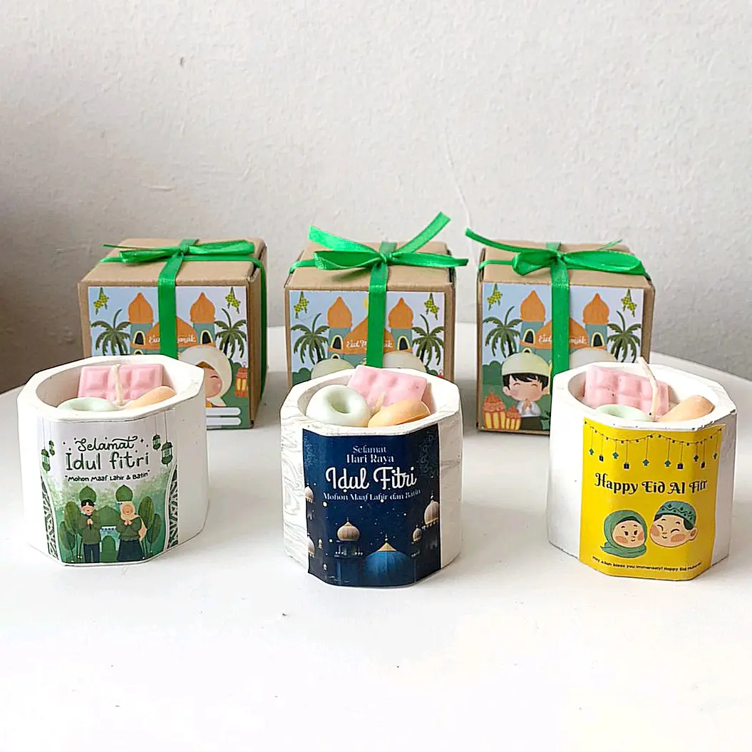 Hampers Lebaran Idul Fitri Cake Candle Lilin Aromaterapi / Dus / Pita Souvenir Gift Hadiah Kado Idul Fitri
