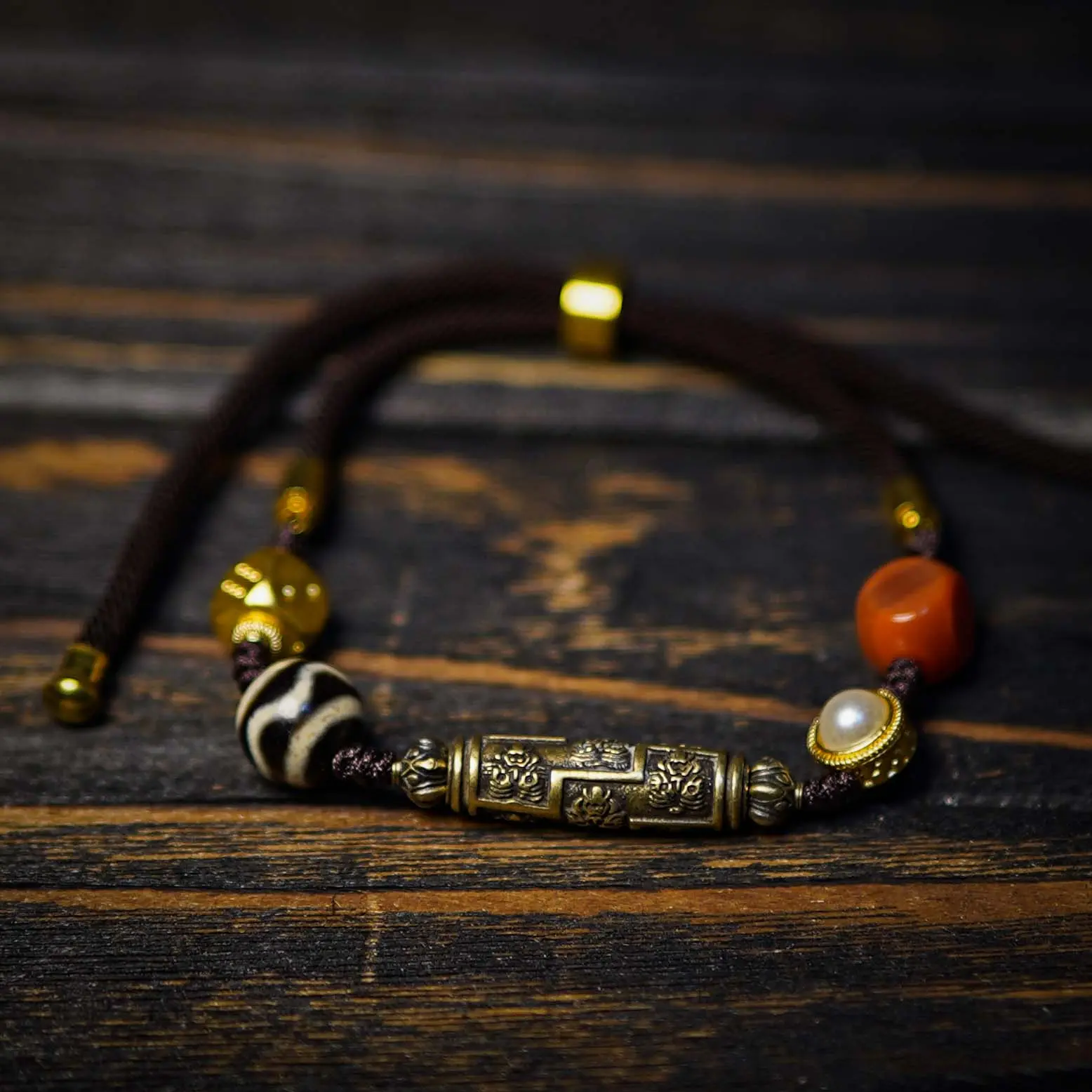 Nine Eyes Dzi Bead DIY Necklace