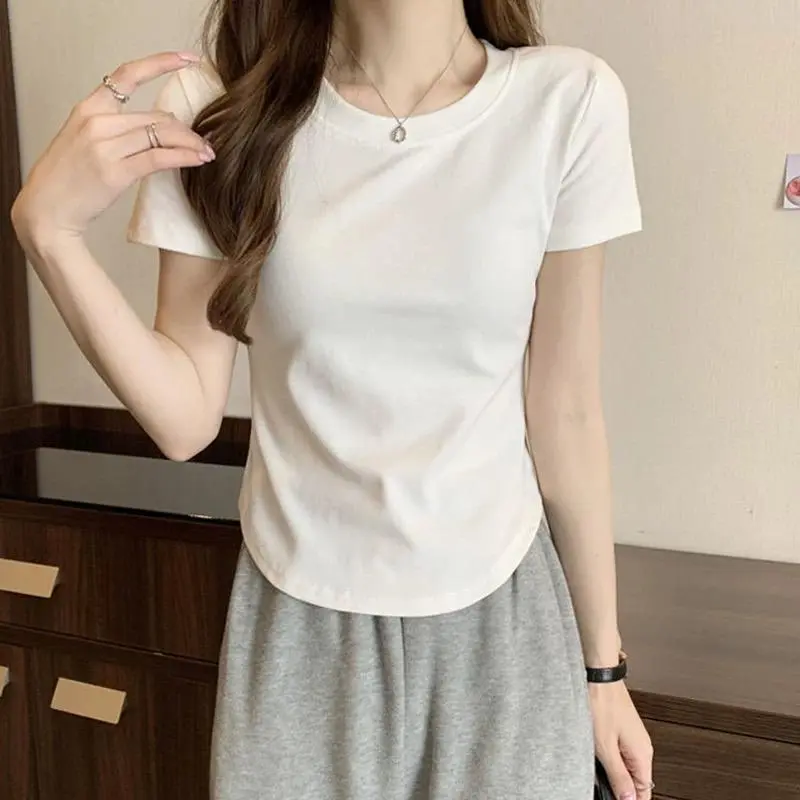Kaos Polos Dewasa/Kaos Wanita Lengan Pendek/Kaos Oblong Wanita Distro Premium/Atasan/Baju Kasual/Baju Lengan Pendek Melar 6
