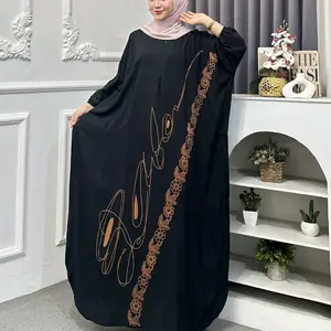 Kaftan Sridevi rayon motif tandatangan Nyaman Gamis Muslim Wanita