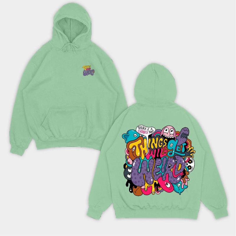 SWEATER POLOS Hoodie Jumper THINGS WILL WEIRD ( Sablon Depan Belakang ) Size M-XXL ( Pria & Wanita ) 2
