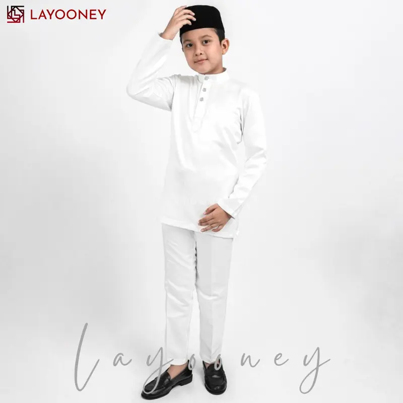 Layooney Baju Kurung Melayu Teluk Belanga Anak Laki Laki Setelan Pakaian Koko Muslim Cowok Cekak Musang Adat Malaysia 4