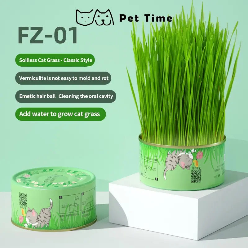 Natural Soil-less Cat Grass - Promotes Digestive Health, Helps with Hairball Relief, Supplements Cat with Vitamins