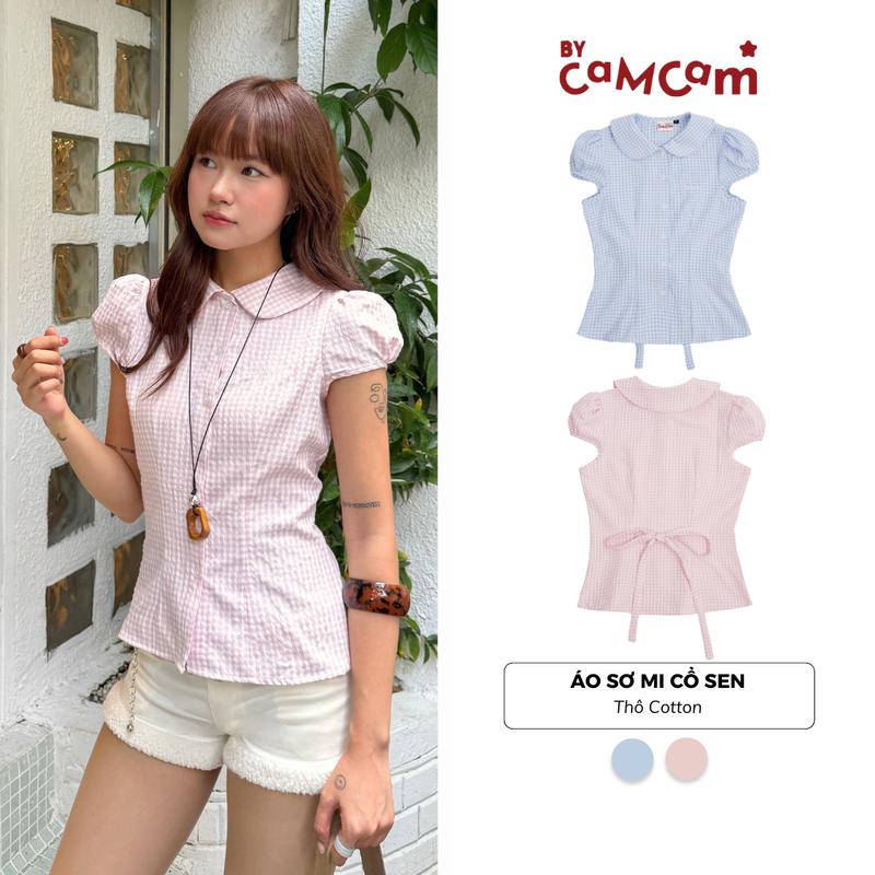  Áo Sơ Mi CỔ SEN Bycamcam Chiết Eo Tay Nhí Hàn Quốc Nữ Tính CE05 