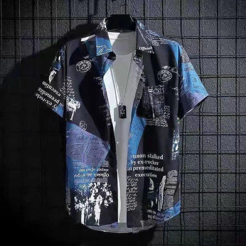 Áo Sơ Mi Mùa Hè, Phong Cách Hồng Kông, Thương Hiệu Thời Trang Ins Báo, Phong Cách Hip Hop, Áo Đôi, Ruan Shuai, Dáng Rộng Vừa Vặn, Áo Sơ Mi ngắn Tay, Thời Trang, SS24 4