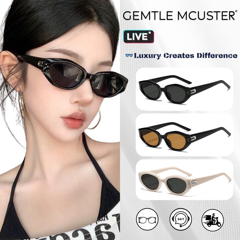 Kính Râm Chống Nắng Phong Cách Âu Mỹ Mới Gọng Hình Bầu Dục Nhỏ Thiết Kế Mắt Mèo Bất Đối Xứng Dễ Phối Đồ Bó Sát Khuôn Mặt Thời Trang Hợp Xu hướng 3242