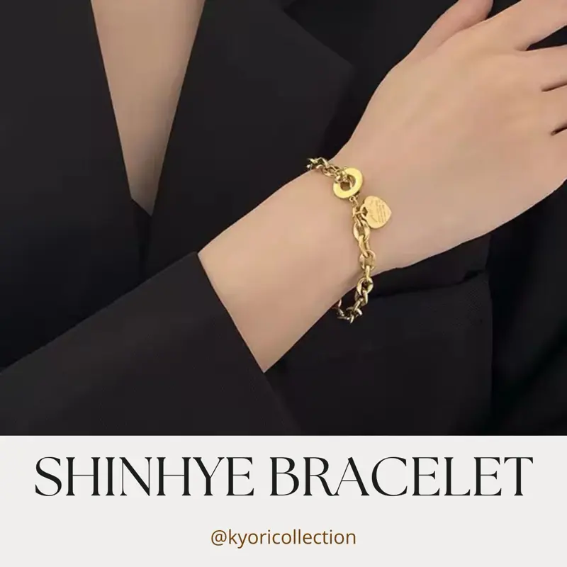 Kyori Collection - Shinhye Bracelet - Gelang Love Tongkat Rantai Pecah Kopi Titanium Anti Karat