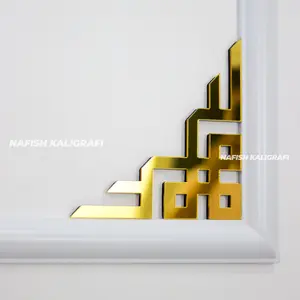 Nafish - List Akrilik Gold Mirror 1pcs 15cmx15cm Stiker Akrilik Timbul Siku Dekorasi Dinding Wallpaper Rumah Elegan Termurah