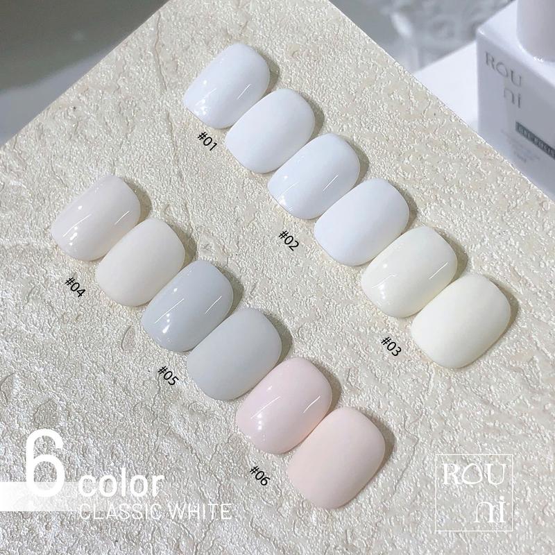 ROUni sơn gel màu trắng 2025 mới màu trắng sữa màu đậu nành màu trắng ngà chuyên dụng cho tiệm làm nail