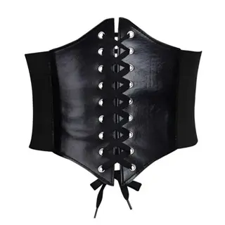 Korset Belt Wanita Girdle Waist Wide Korean Style Sabuk Tali Strap Hitam Aksesoris Karet 4