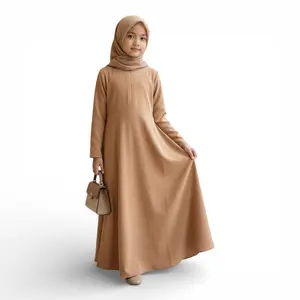 Safwa Kids Dress Simple Gamis Anak Perempuan Usia 5th Sampai 12th Bahan Baby Moss