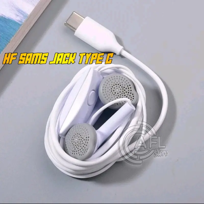 HEADSET EARPHONE SAMS TYPE C WITH MICROPHONE HD SOUND QUALITY EARPHONE SAMS USB TYPE C S20/S21 FE/S22 ULTRA/A33/A53/A73/ ORI 100% Earbud Bass Putih Equalizer Handphone Headphone 0