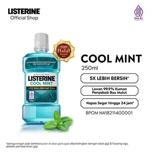 LISTERINE Cool Mint Antiseptic Mouth Wash 250 ml - Cairan Obat Kumur Mulut Antiseptik